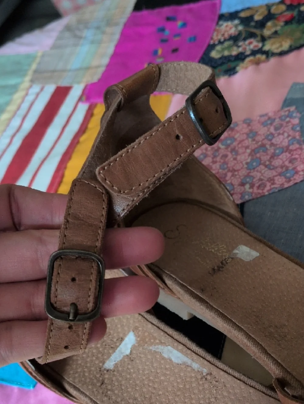 Seychelles Cognac Braided Leather Ankle-Strap Sandals